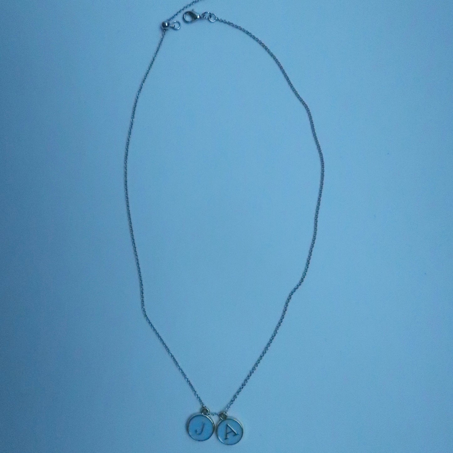 LOSTINCRUSH Customized BLUE Letter Necklace (2 letters)