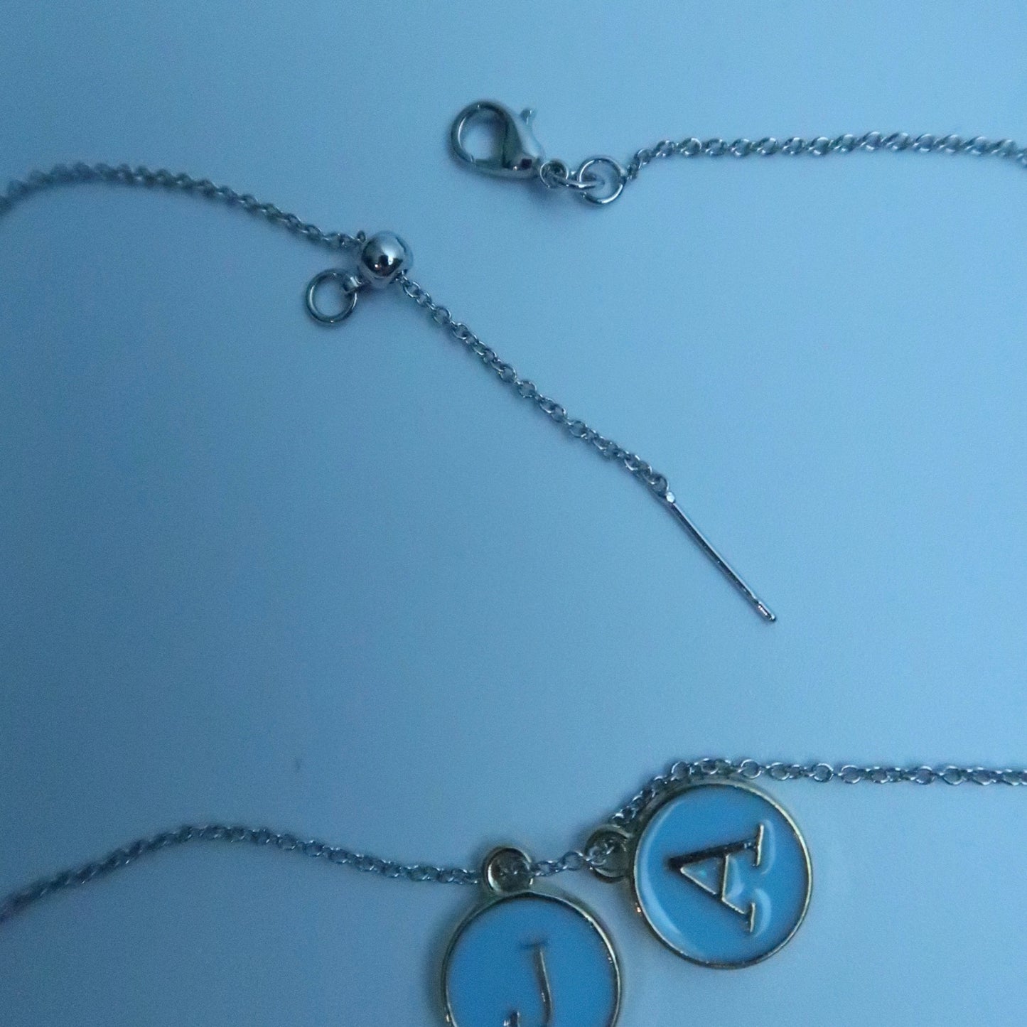 LOSTINCRUSH Customized BLUE Letter Necklace (2 letters)