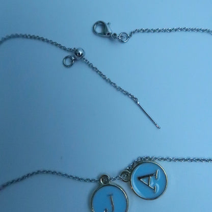 LOSTINCRUSH Customized BLUE Letter Necklace (2 letters)